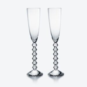 Baccarat crystal Vega Flutissimo Champagne Flutes set of 2 Wedding Gift